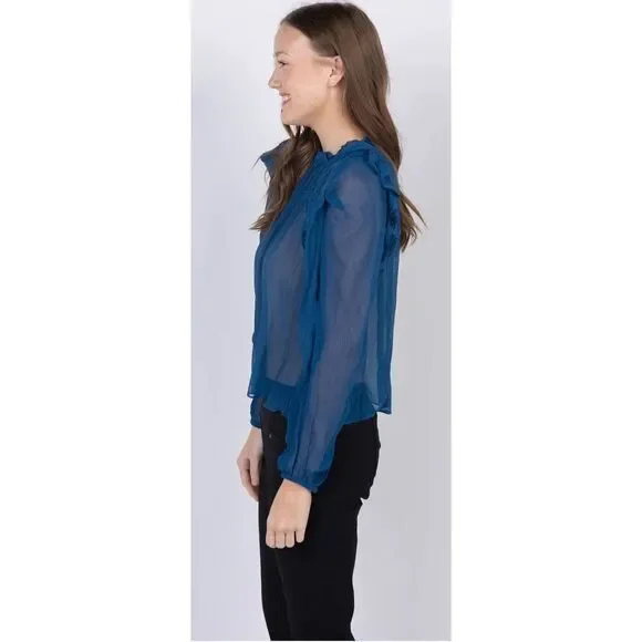 Ulla Johnson Elvia Blouse in Sapphire NWT Size 2 - Picture 2 of 9